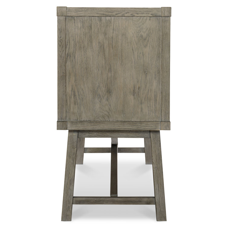 Albion Transitional 64'' Gray Knotty Oak Sideboard with X-Stretcher Base