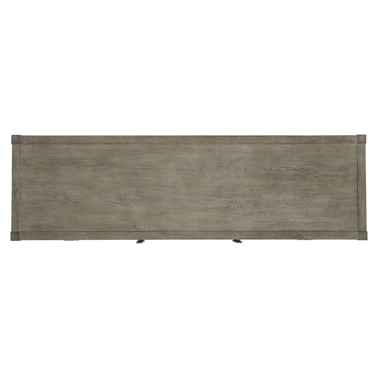 Albion Transitional 64'' Gray Knotty Oak Sideboard with X-Stretcher Base