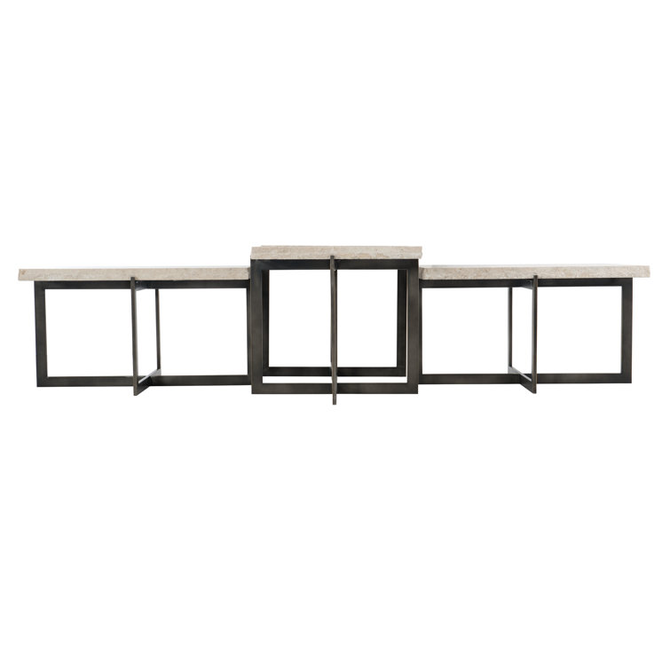 Transitional Brown and White Square Cocktail Table with Storage