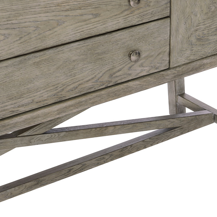 Albion Transitional 64'' Gray Knotty Oak Sideboard with X-Stretcher Base