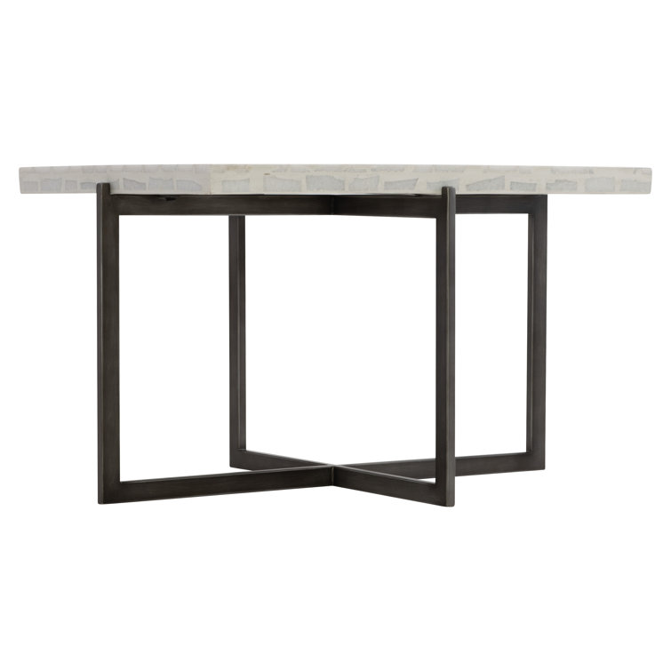 Beige Terrazzo Large Cocktail Table with Flint Grey Base