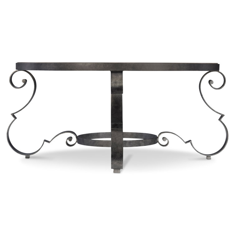 Villa Toscana Traditional Round Cocktail Table with Storage in Beige