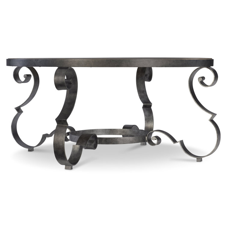 Villa Toscana Traditional Round Cocktail Table with Storage in Beige