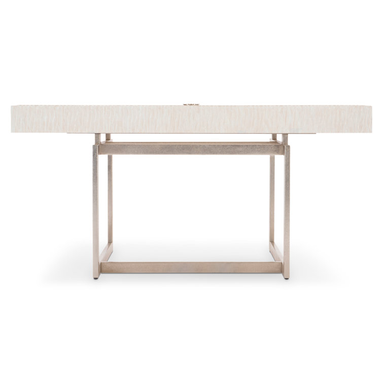 White Weathered Bone Wood Desk with Drawer and USB Port