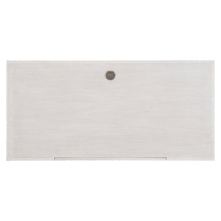 White Weathered Bone Wood Desk with Drawer and USB Port