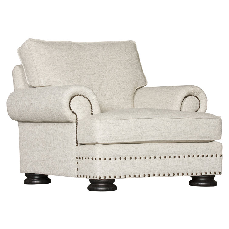 Beige Transitional Stationary Accent Chair with Manufactured Wood