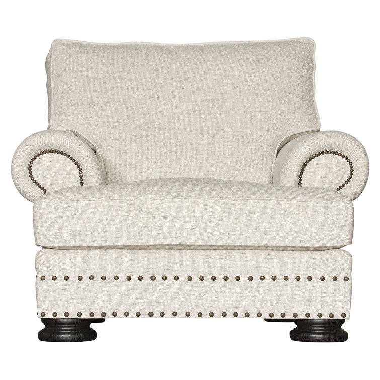 Beige Transitional Stationary Accent Chair with Manufactured Wood