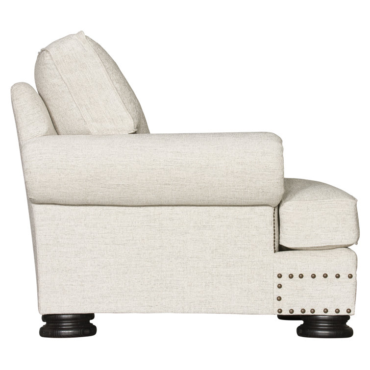 Beige Transitional Stationary Accent Chair with Manufactured Wood