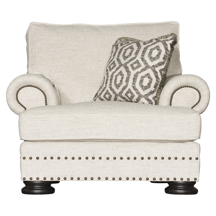 Beige Transitional Stationary Accent Chair with Manufactured Wood