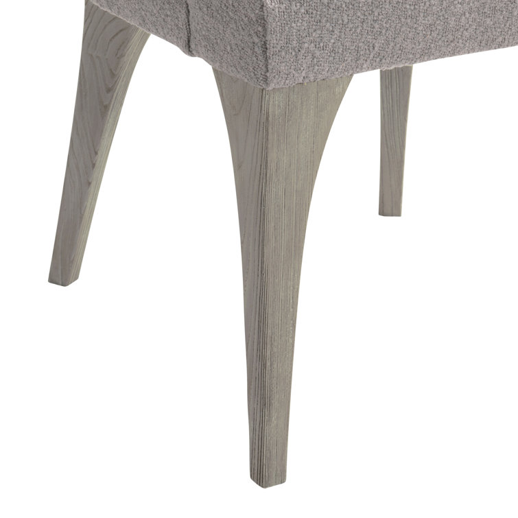 Trianon Transitional Gray Upholstered Arm Chair with Soft Arches