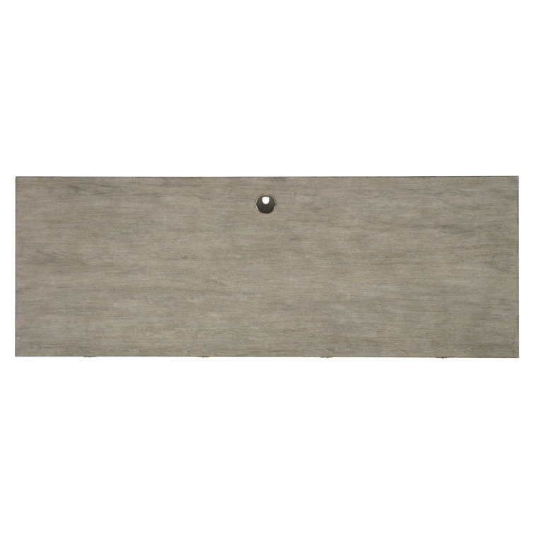 Forsyth Transitional Gray Solid Wood Executive Desk with USB Port
