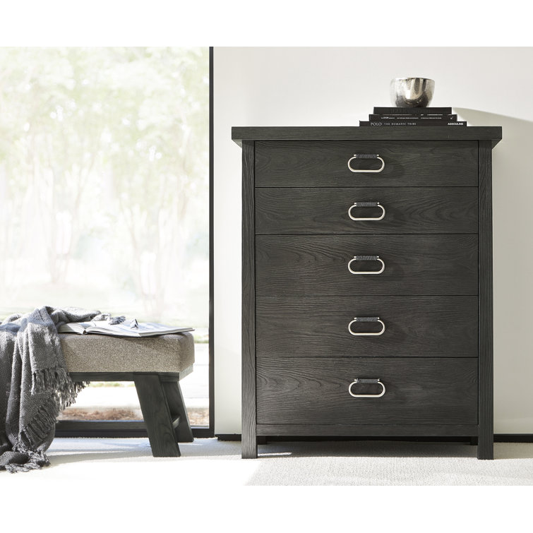 Trianon Contemporary 5-Drawer Black Dresser with Soft Close