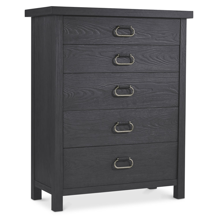 Trianon Contemporary 5-Drawer Black Dresser with Soft Close