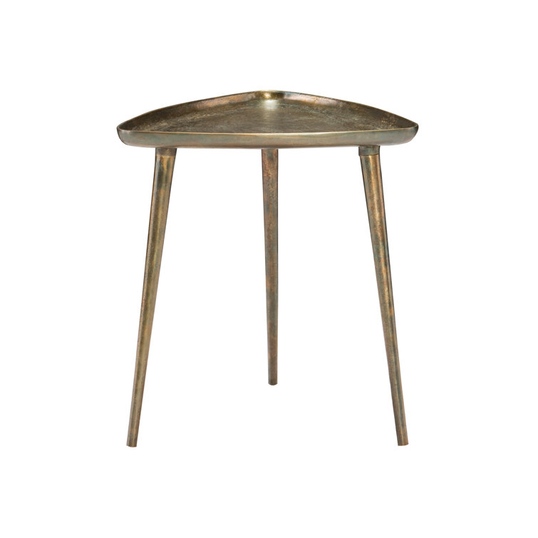 Buckley Gold Triangular Metal Industrial End Table