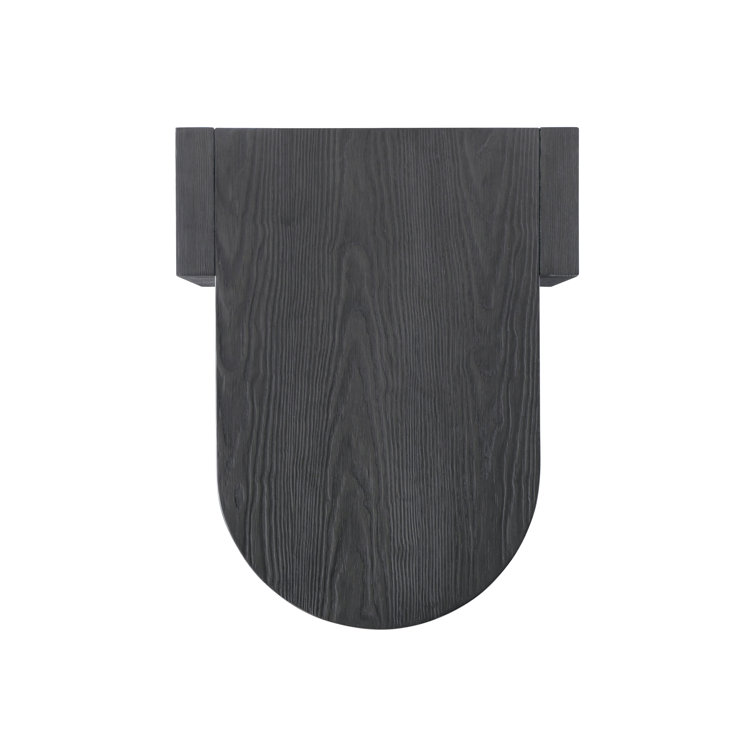 Black Contemporary Free Form Wood End Table