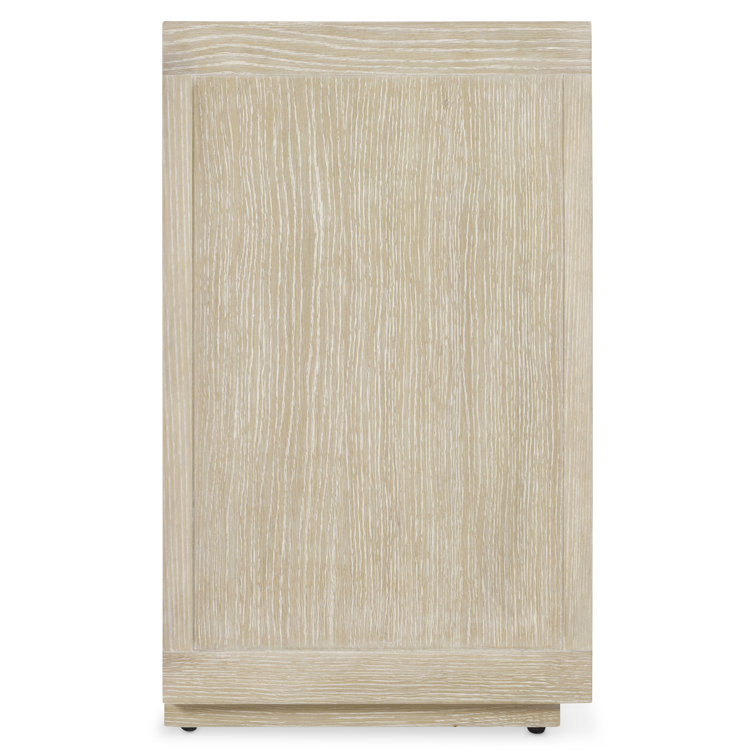 Transitional Beige Ash and Oak 3-Drawer Nightstand with USB Charger