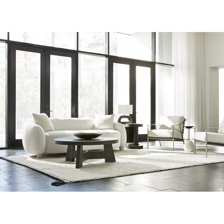 Contemporary Trianon 12" Round Silver Metal & Stone Accent Table
