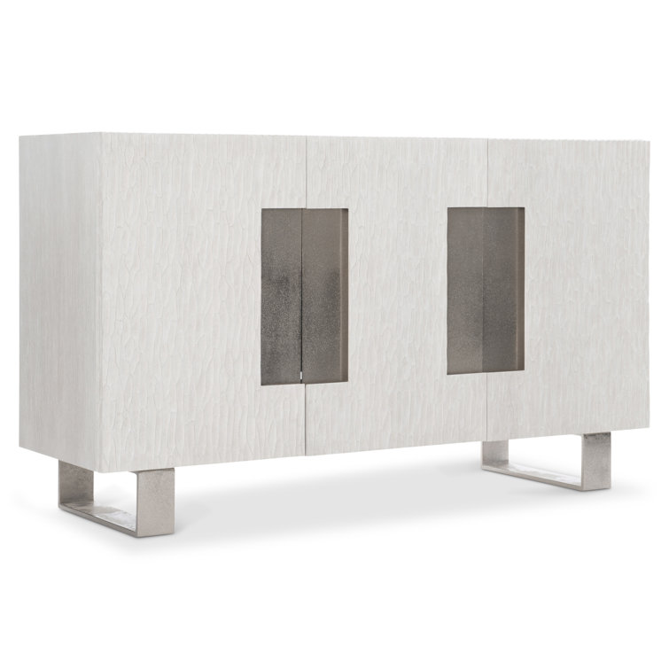 Solaria Transitional 59'' Beige Oak Sideboard with Nickel Accents