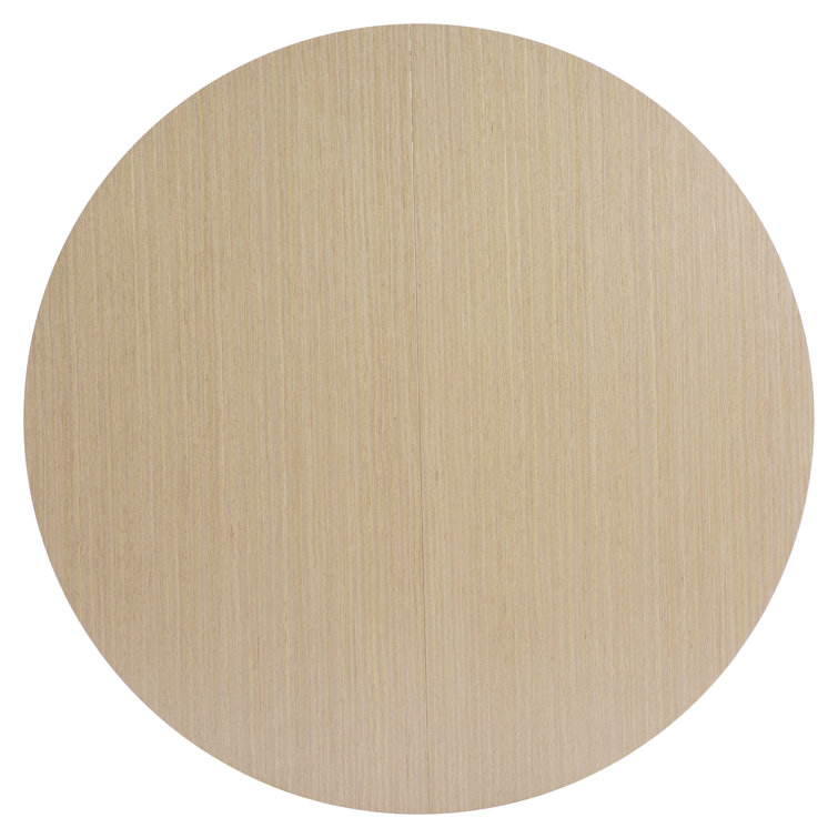 Mid-Century Modern 54" Round Extendable Wood Dining Table in Brown
