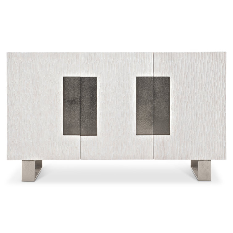 Solaria Transitional 59'' Beige Oak Sideboard with Nickel Accents