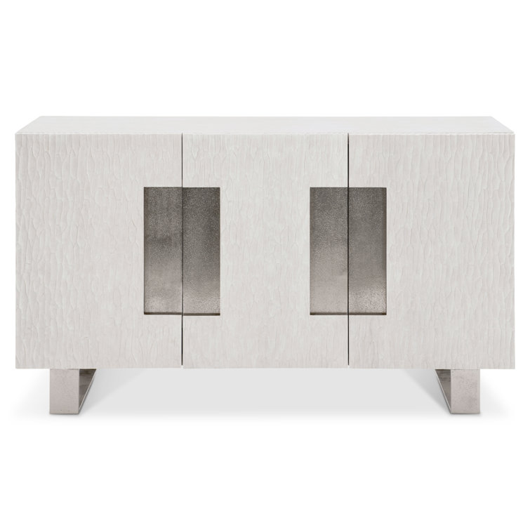 Solaria Transitional 59'' Beige Oak Sideboard with Nickel Accents
