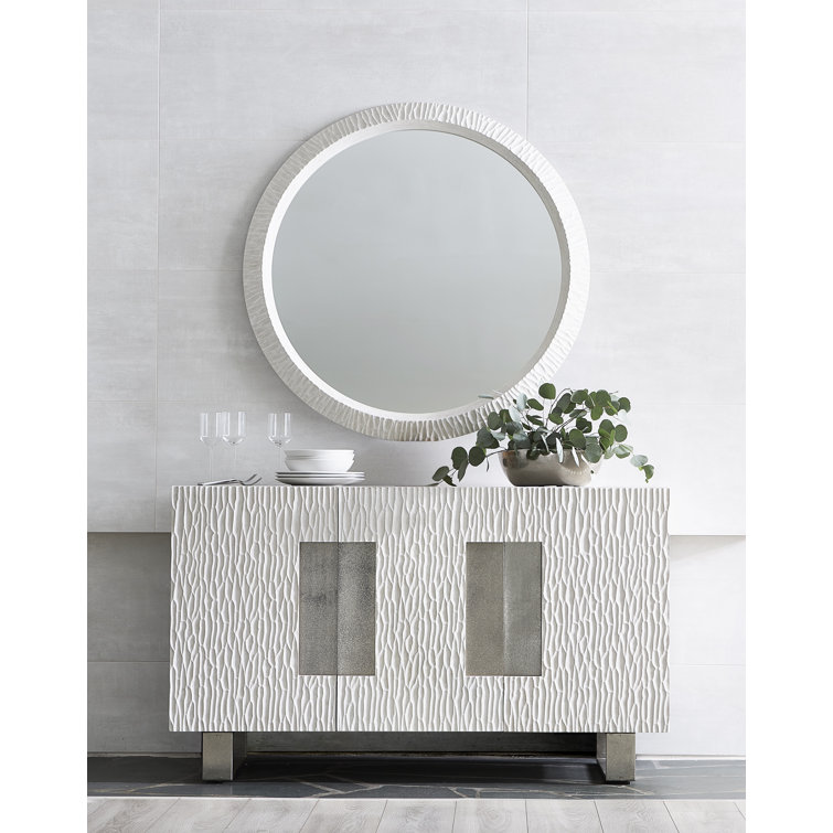 Solaria Transitional 59'' Beige Oak Sideboard with Nickel Accents