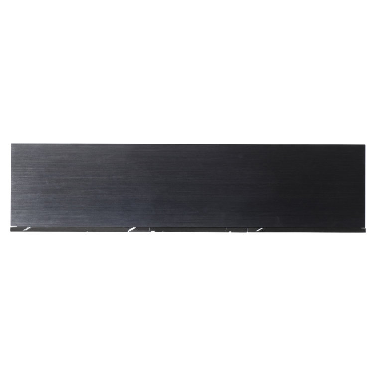 Imani 72'' Black Stone and Stainless Steel Sideboard