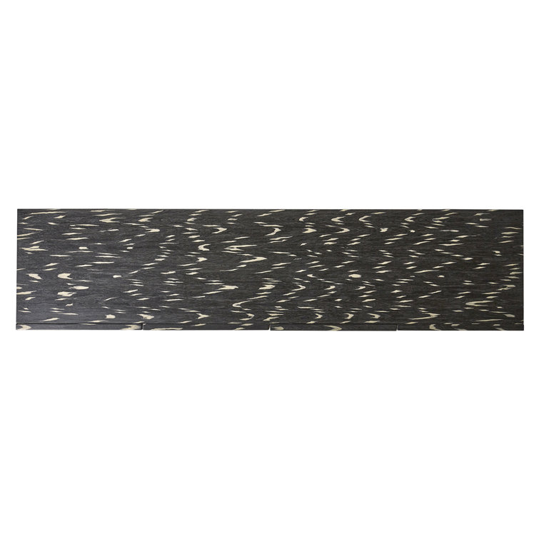 Contemporary Black Media Console with Cabinet and Diagonal Legs