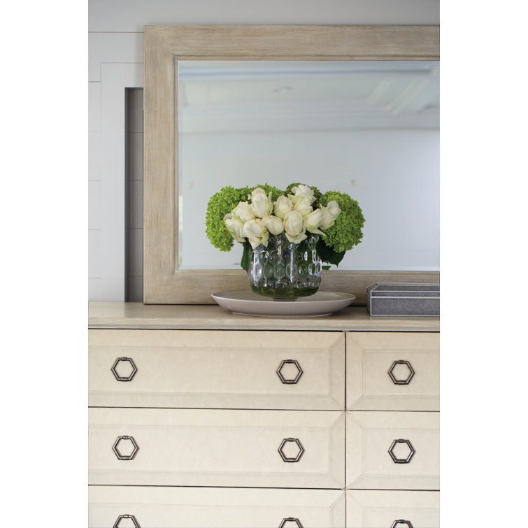 Santa Barbara White Double Dresser with Oak Frame