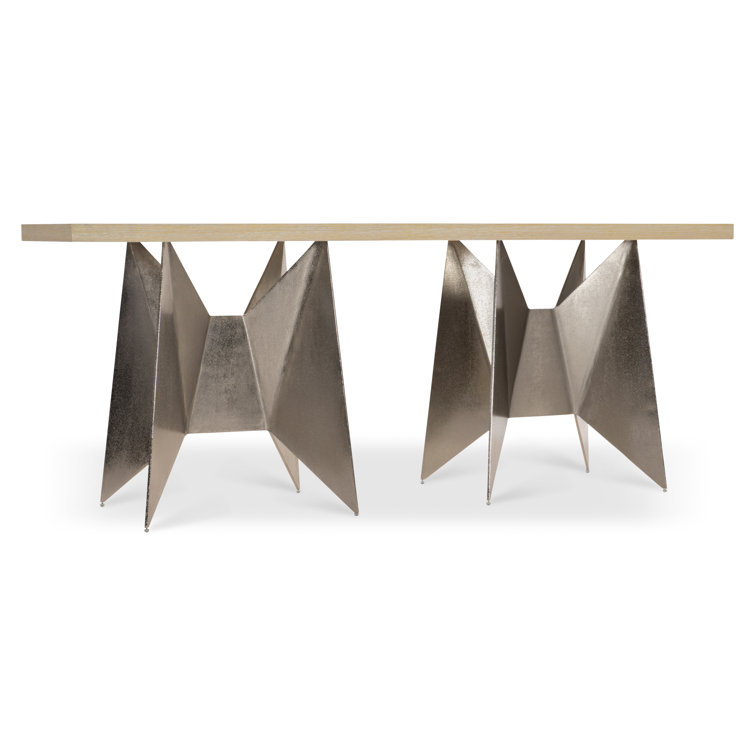 Solaria Transitional Beige 72'' Wood and Metal Console Table