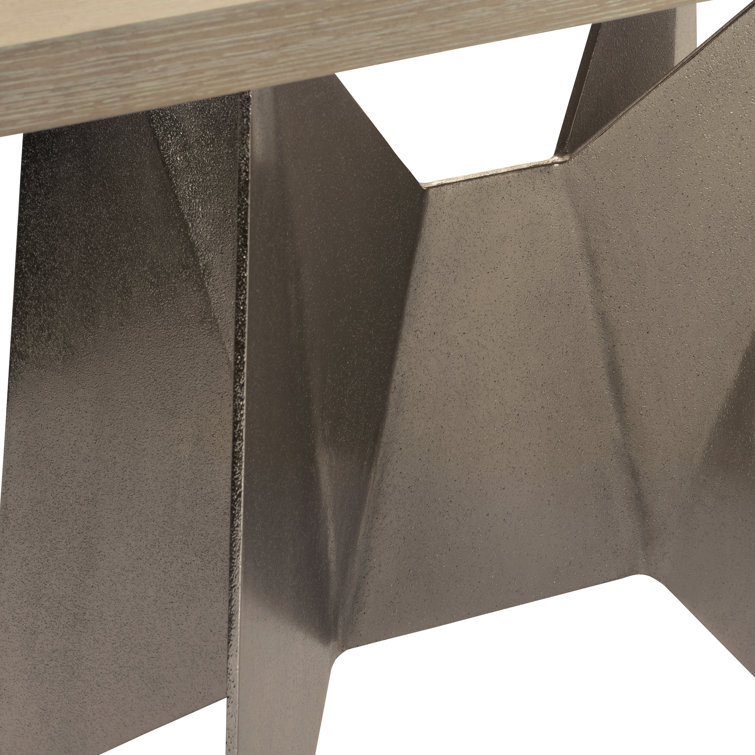 Solaria Transitional Beige 72'' Wood and Metal Console Table