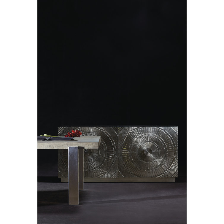 Barcelona 72'' Silver Teak Sideboard with Nickel Alloy