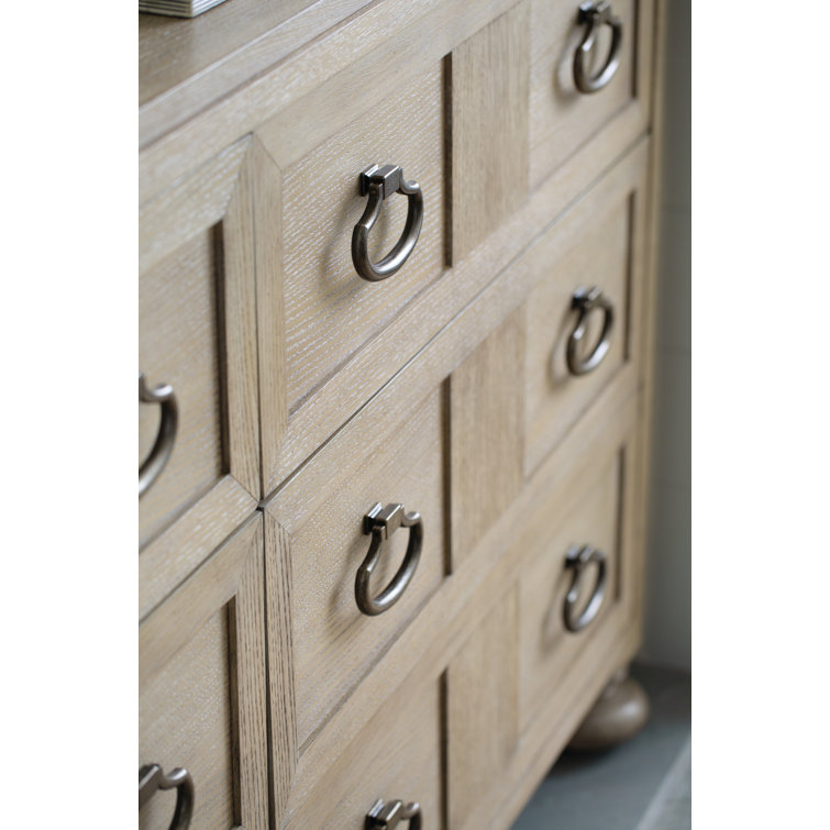Sandstone Transitional 6-Drawer Dresser with Mirror