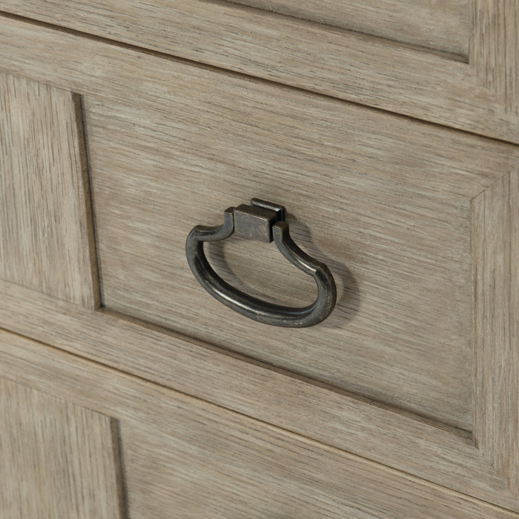 Sandstone Transitional 6-Drawer Dresser with Mirror