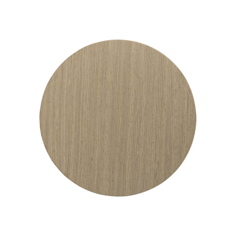 Sahara Finish Round Wood & Metal Pedestal End Table