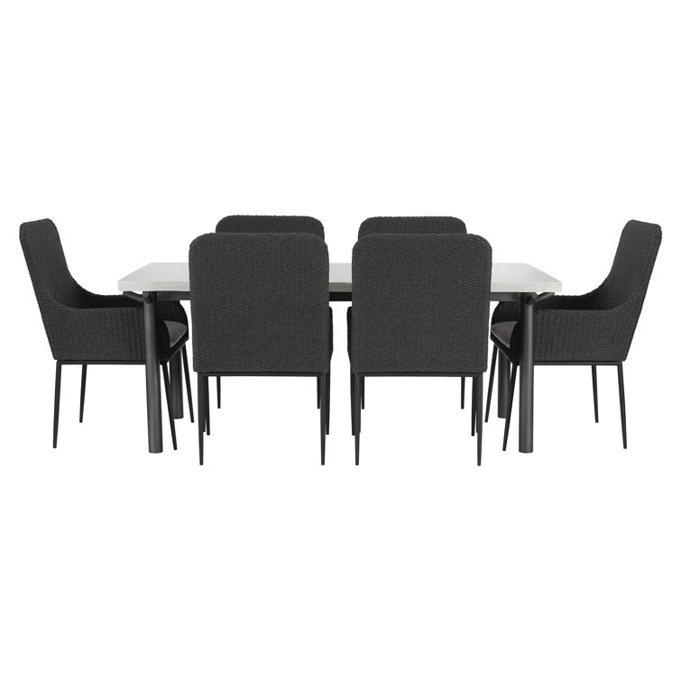 Gray Flannel Rope Outdoor Dining Armchair with Cushions