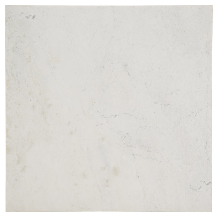 Transitional Banswara Marble Square Coffee Table with Casters