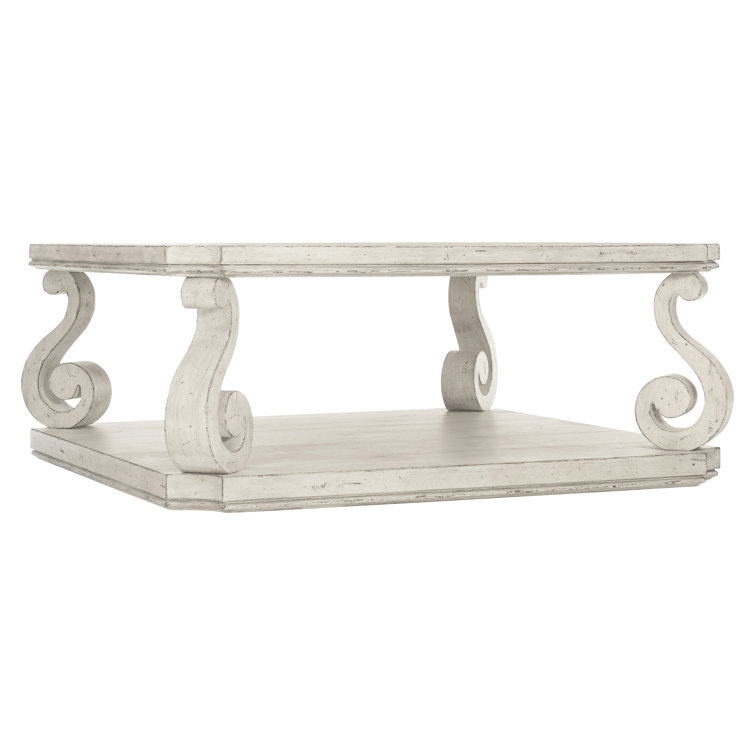 Off-White French Country Wood Storage Coffee Table