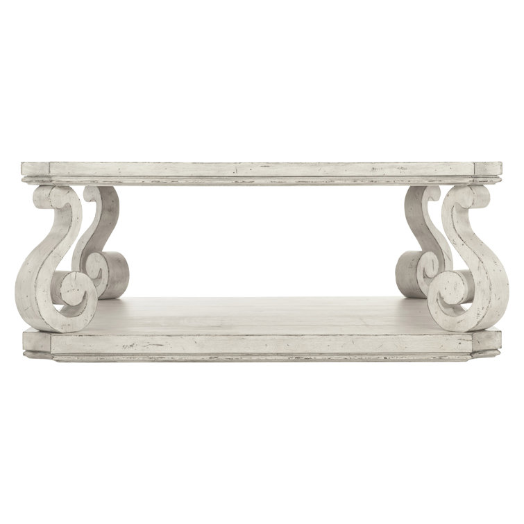 Off-White French Country Wood Storage Coffee Table