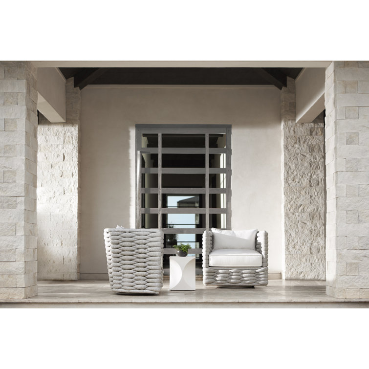 White Square Stonecast Outdoor Side Table