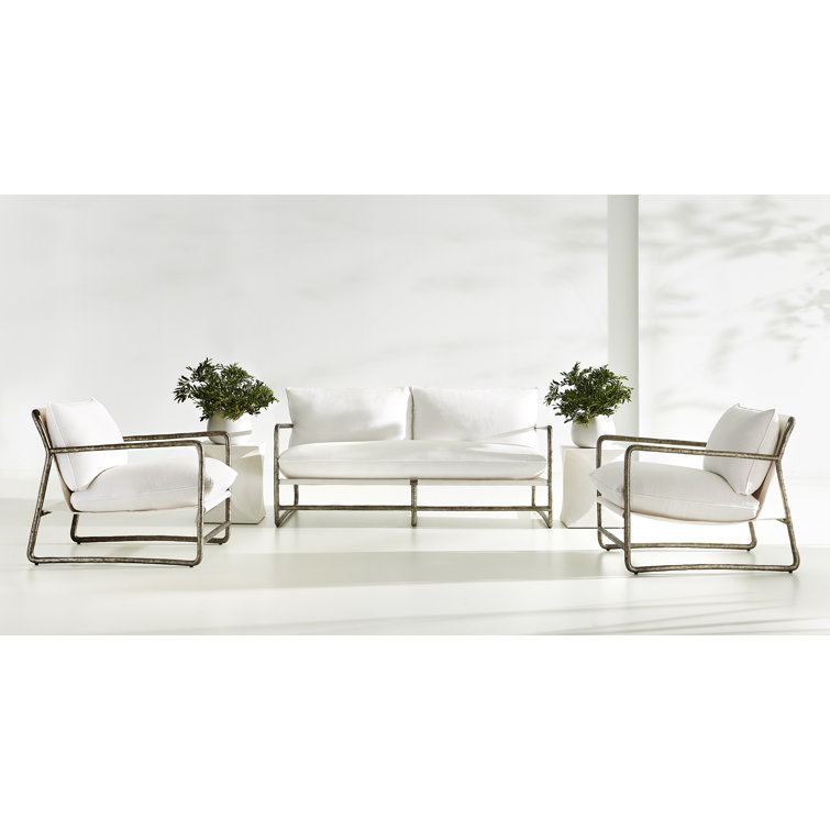 White Square Stonecast Outdoor Side Table