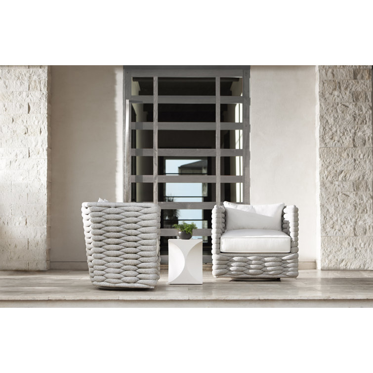 White Square Stonecast Outdoor Side Table