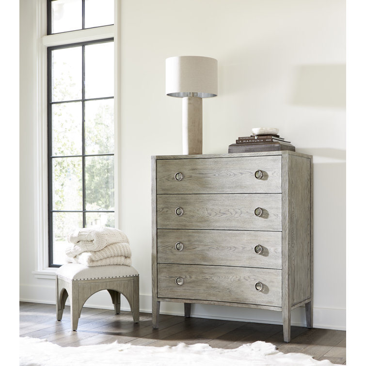 Gray Oak Upholstered Bench with Nailhead Trim