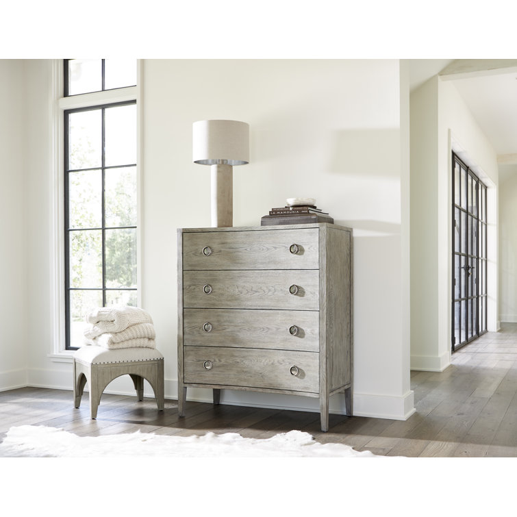 Gray Oak Upholstered Bench with Nailhead Trim