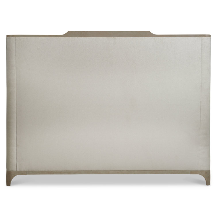 Albion King Gray Upholstered Shelter Bed with Wood Frame