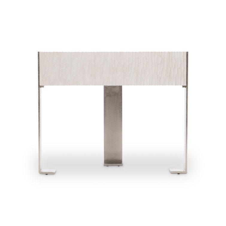 Solaria Transitional Beige 1-Drawer Nightstand with USB Charger