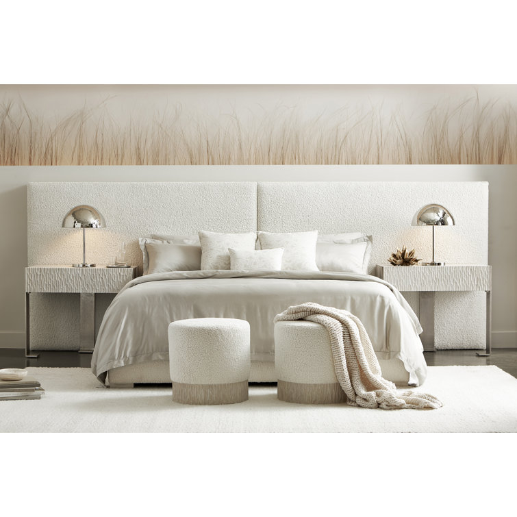 Gray King Upholstered Wood Frame Bed with Tufted Headboard