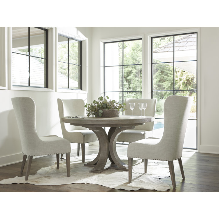 Transitional Beige Albion Upholstered Parsons Side Chair