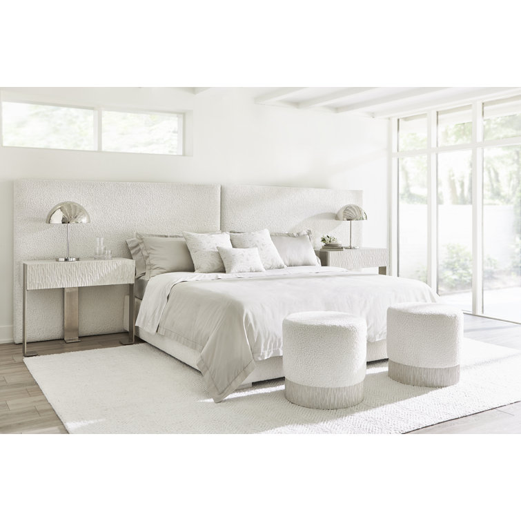 Gray King Upholstered Wood Frame Bed with Tufted Headboard