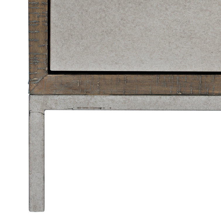 Eastman Transitional 50'' Gray and Brown Sideboard with Steel Accents